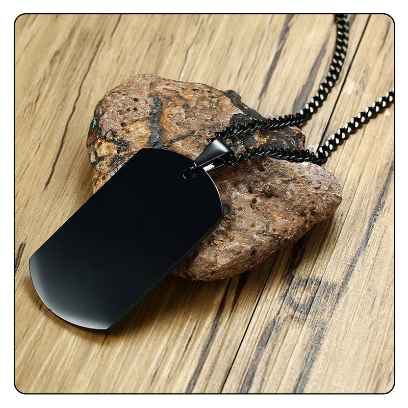 Fusamk Hip Hop Stainless Steel Camouflage Dog Tag Pendant Chain Necklace(Camouflage) - Image 4